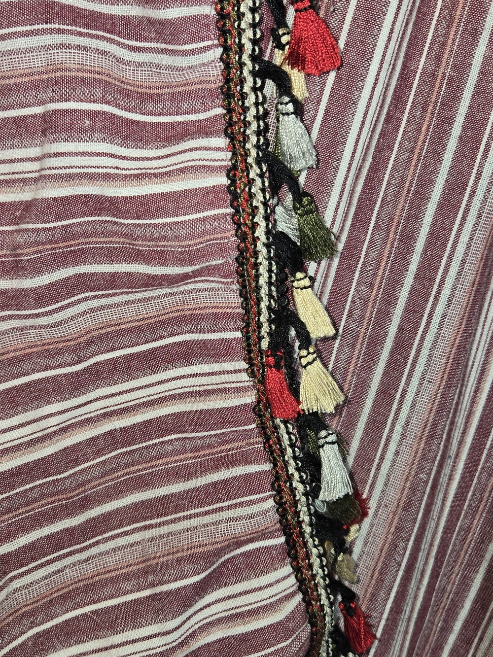 100% Cotton Akua By Jaase Striped Sleeveless V-Neck Jumpsuit in Mauve Pink - Picture 3 of 9